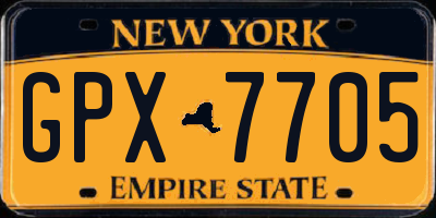 NY license plate GPX7705