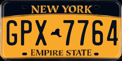 NY license plate GPX7764
