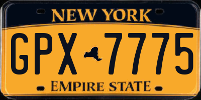 NY license plate GPX7775