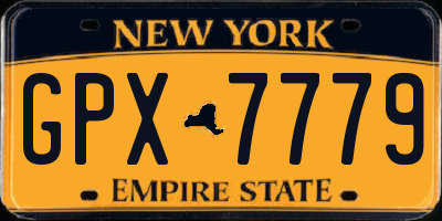 NY license plate GPX7779