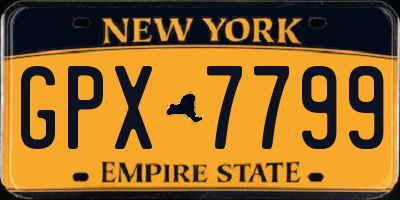 NY license plate GPX7799