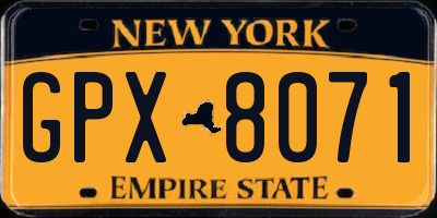 NY license plate GPX8071