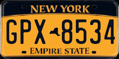 NY license plate GPX8534