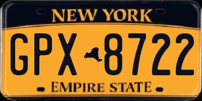 NY license plate GPX8722