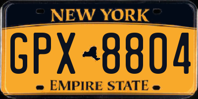NY license plate GPX8804