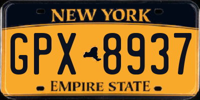 NY license plate GPX8937
