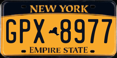 NY license plate GPX8977