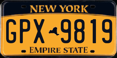 NY license plate GPX9819