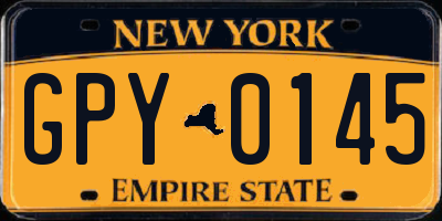 NY license plate GPY0145