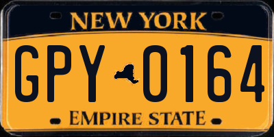 NY license plate GPY0164
