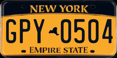 NY license plate GPY0504