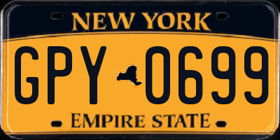 NY license plate GPY0699