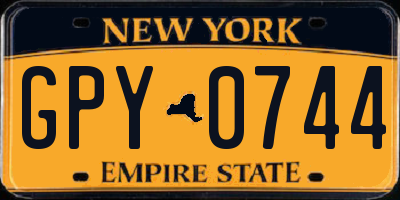 NY license plate GPY0744