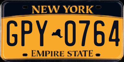 NY license plate GPY0764