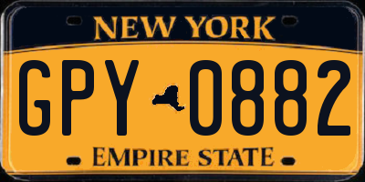 NY license plate GPY0882