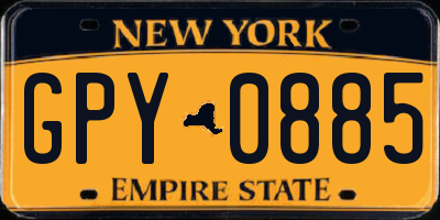 NY license plate GPY0885