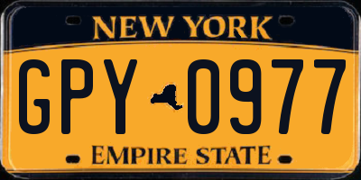 NY license plate GPY0977