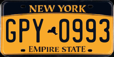 NY license plate GPY0993