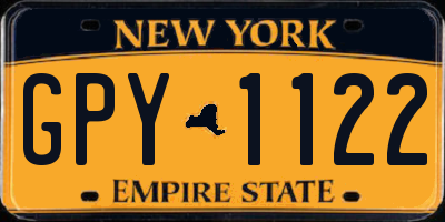 NY license plate GPY1122