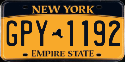 NY license plate GPY1192