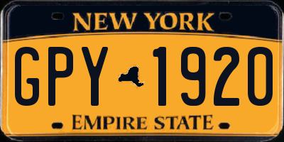 NY license plate GPY1920