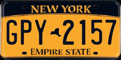 NY license plate GPY2157
