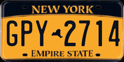 NY license plate GPY2714