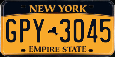 NY license plate GPY3045