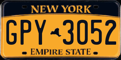NY license plate GPY3052