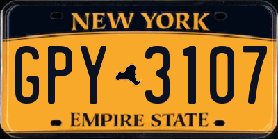 NY license plate GPY3107