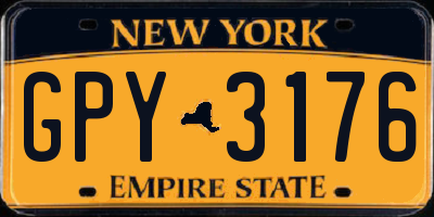 NY license plate GPY3176