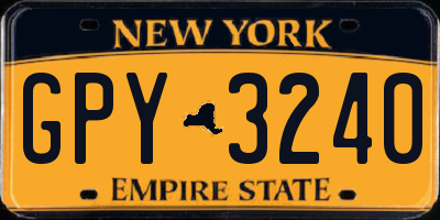 NY license plate GPY3240