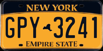 NY license plate GPY3241
