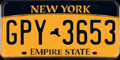 NY license plate GPY3653