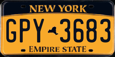 NY license plate GPY3683