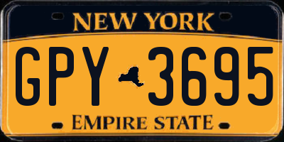 NY license plate GPY3695