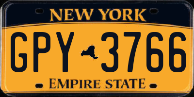 NY license plate GPY3766