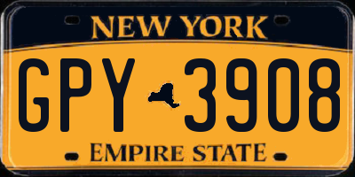 NY license plate GPY3908