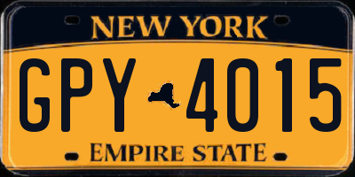 NY license plate GPY4015