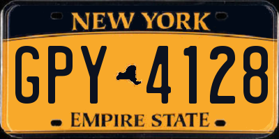 NY license plate GPY4128