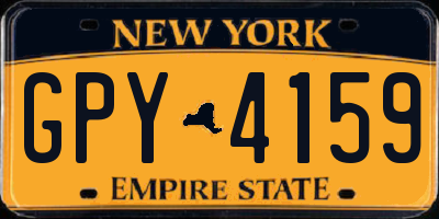 NY license plate GPY4159