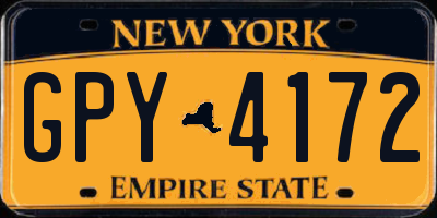 NY license plate GPY4172