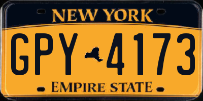 NY license plate GPY4173