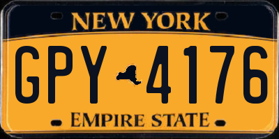 NY license plate GPY4176