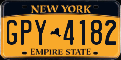 NY license plate GPY4182