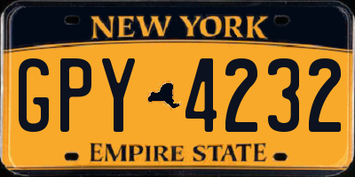 NY license plate GPY4232
