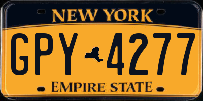 NY license plate GPY4277