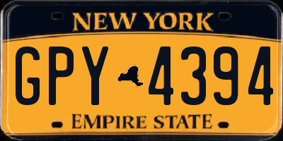 NY license plate GPY4394