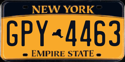 NY license plate GPY4463
