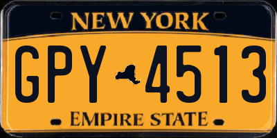 NY license plate GPY4513